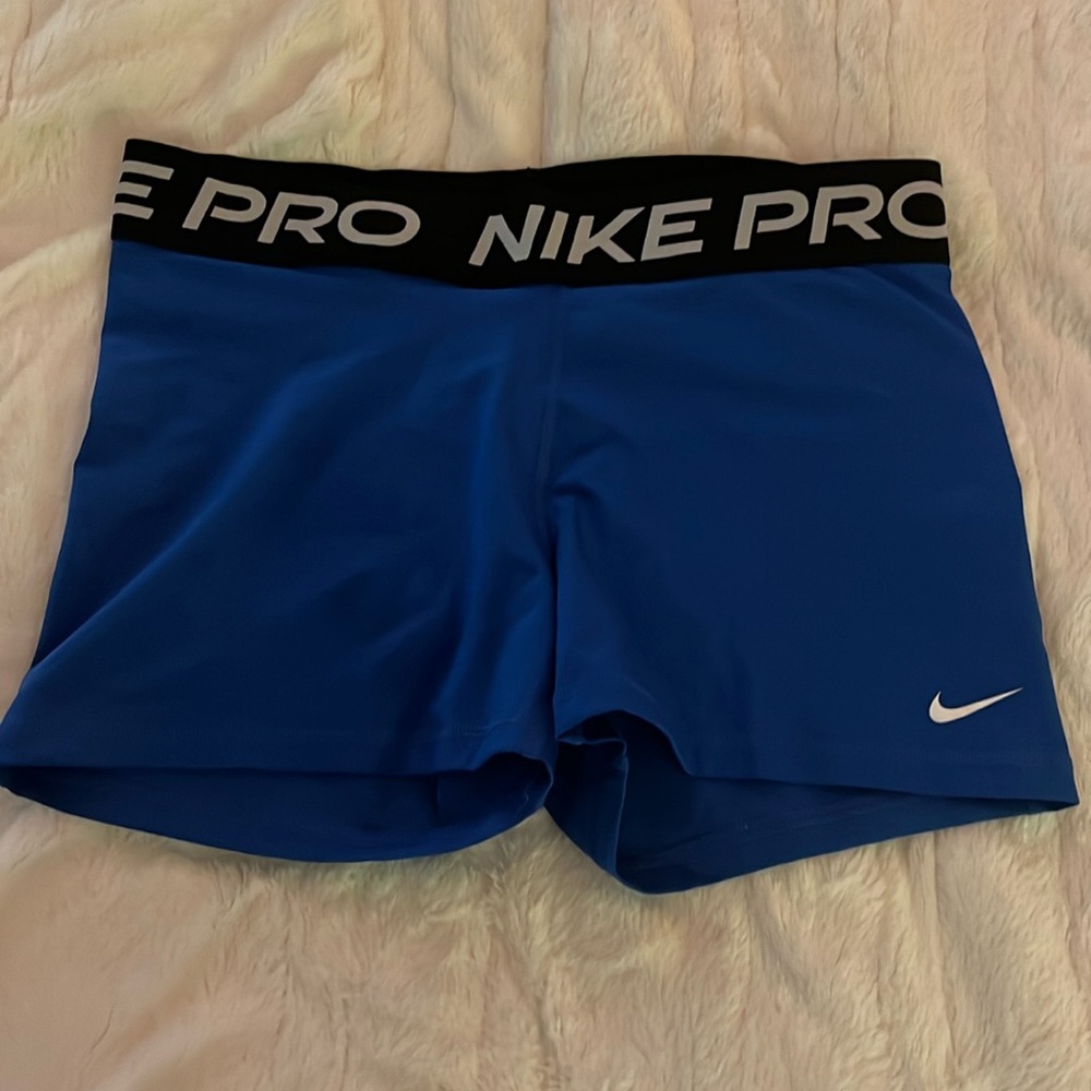 blue nike pro shorts